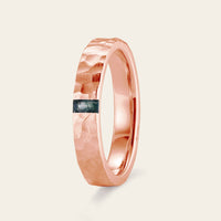 Baguette Moss Agate Couple's Ring Set Rose Gold Moissanite Wedding Band