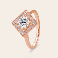 Round Cut Lab Diamond Mosaic Art Deco Ring