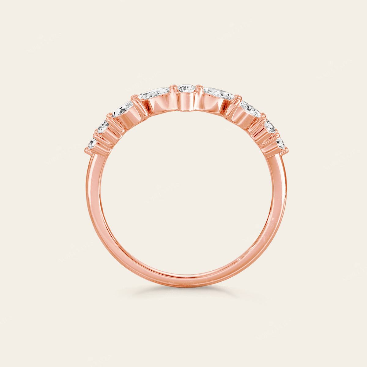 Marquise Lab Diamond Curved Stacking Band
