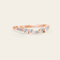 Marquise Lab Diamond Curved Stacking Band