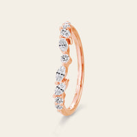 Marquise Lab Diamond Curved Stacking Band