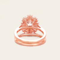 Starburst Art deco Oval Pink Morganite Bridal Sets-Nobel Yates