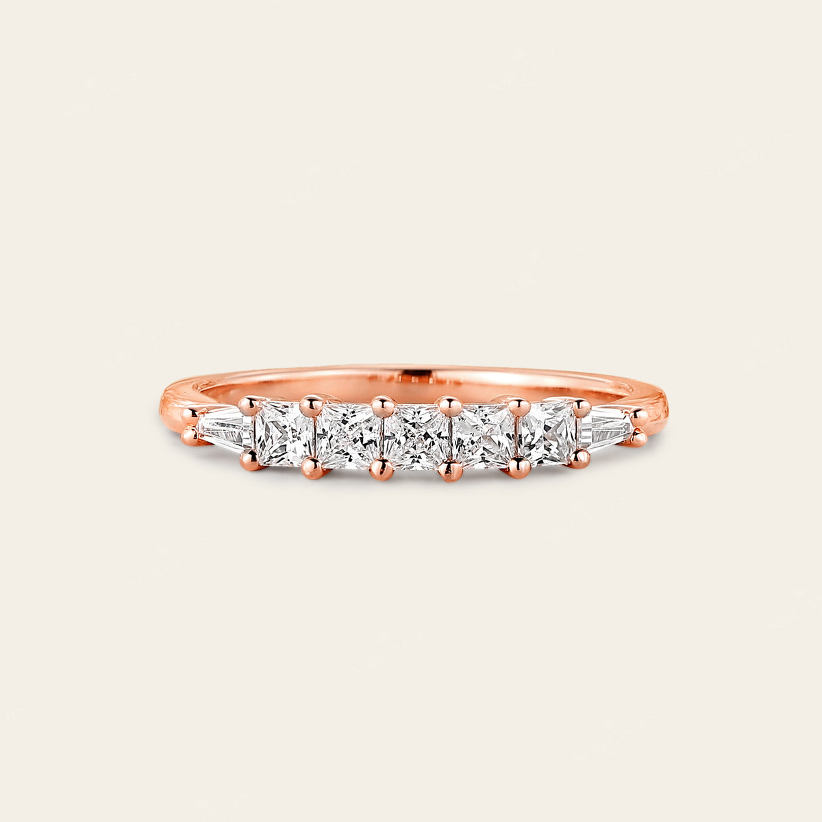 Tapered Baguette & Princess Cut Lab Diamond Wedding Band