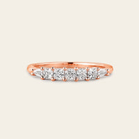 Tapered Baguette & Princess Cut Lab Diamond Wedding Band