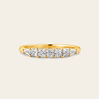 Tapered Baguette & Princess Cut Lab Diamond Wedding Band