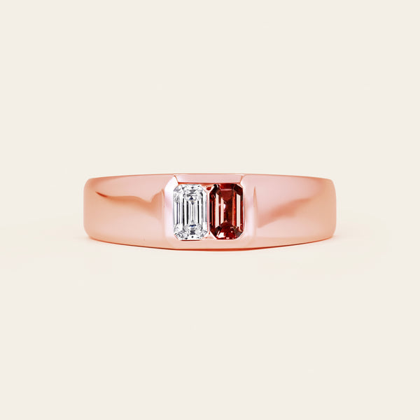 Toi et Moi Lab Diamond & Garnet Men's Engagement Ring-Nobel Yates