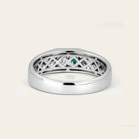 Emerald Cut Lab Diamond & Emerald Toi et Moi Men's Ring-Nobel Yates