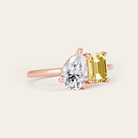IGI Pear & Emerald Yellow Lab-Grown Diamond Toi et Moi Ring-Nobel Yates