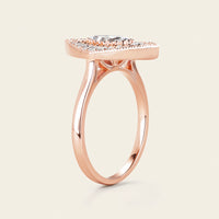 Marquise Mosaic Lab Diamond Baguette Halo Ring