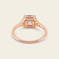 Vintage Asscher cut Moissanite Engagement Ring Rose Gold