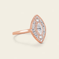 Marquise Mosaic Lab Diamond Baguette Halo Ring