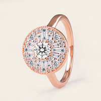 Round Brilliant Cut Lab Diamond Mosaic Art Deco  Ring