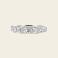 Art deco Baguette Diamond Straight Wedding Band Rose Gold