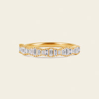 Art deco Baguette Diamond Straight Wedding Band Rose Gold