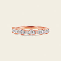 Art deco Baguette Diamond Straight Wedding Band Rose Gold