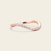 Pave Lab Diamond Chevron Stacking Wedding Band