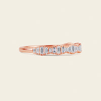 Art deco Baguette Diamond Straight Wedding Band Rose Gold