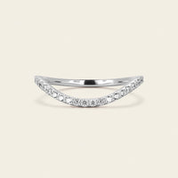 Pave Lab Diamond Chevron Stacking Wedding Band