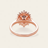 Lab Alexandrite Engagement Ring Diamond/CZ Halo Art Deco Rose Gold