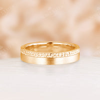 Unique Hammered Plain Wedding Couple Ring Rose Gold