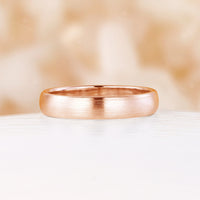 Classic Plain&Pave Couple Band Moissanite Rose Gold Couple Ring