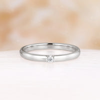 Round Moissanite Dainty Couple Ring Classic Plain Man Band Yellow Gold