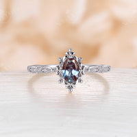 Oval Moss Agate Rose Gold Vintage Filigree Engagement Ring