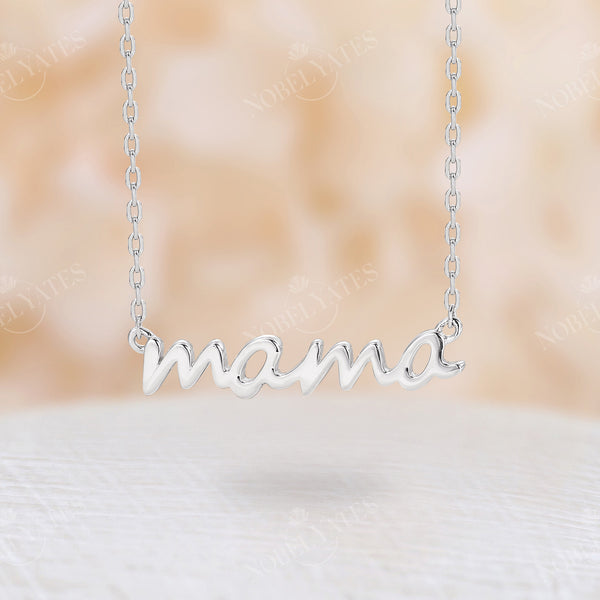 Dainty MAMA Necklace Delicate Pendant Chain Rose Gold