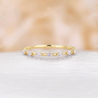 Minimalist Diamond Bubble Stackable Wedding Band