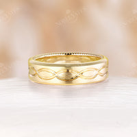 Rose Gold Plain Couple Rings Infunity Full Eternity Band