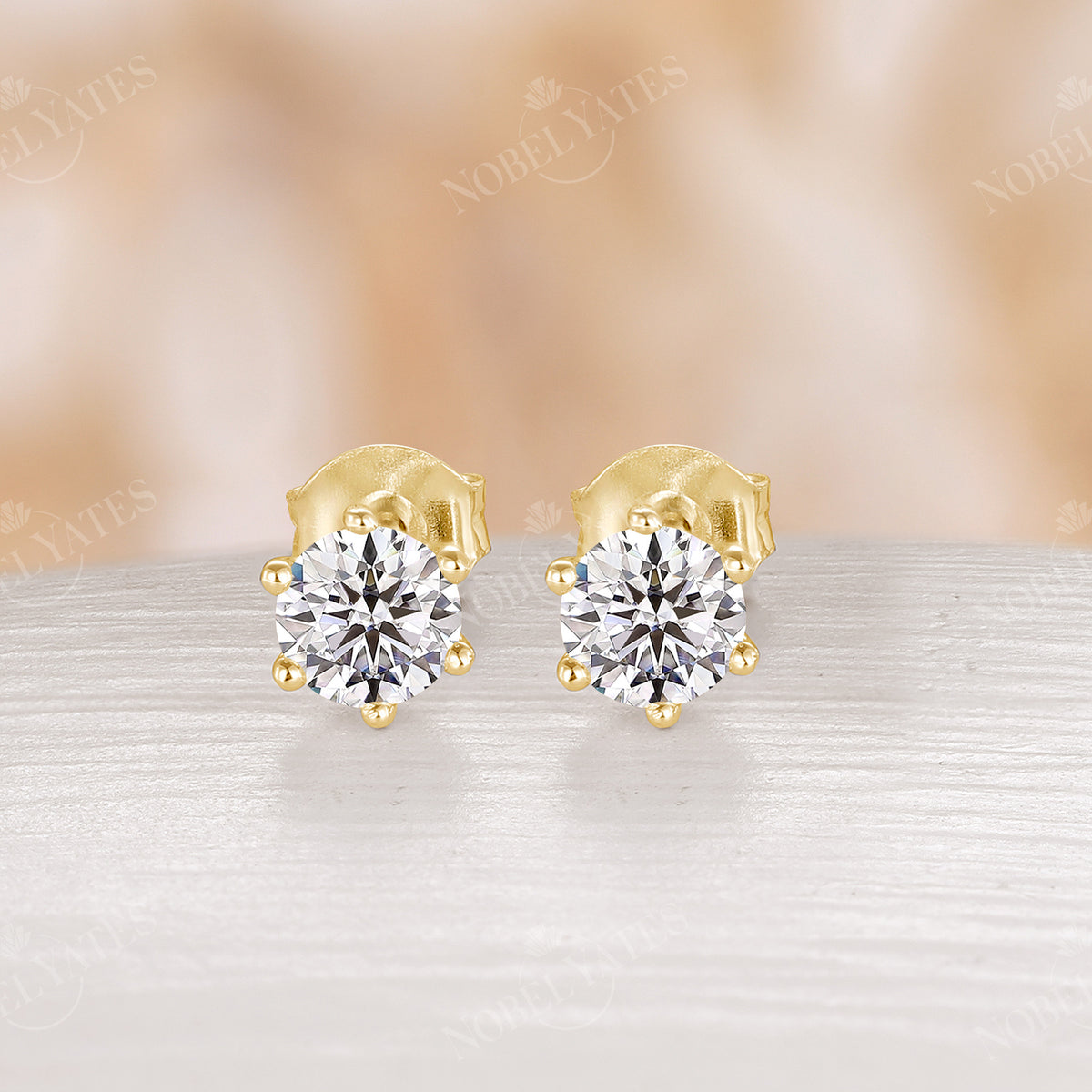 Dainty Silver Round Moissanite Simple Stud Earrings Gift