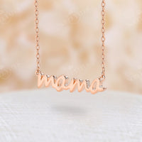 Dainty MAMA Necklace Delicate Pendant Chain Rose Gold
