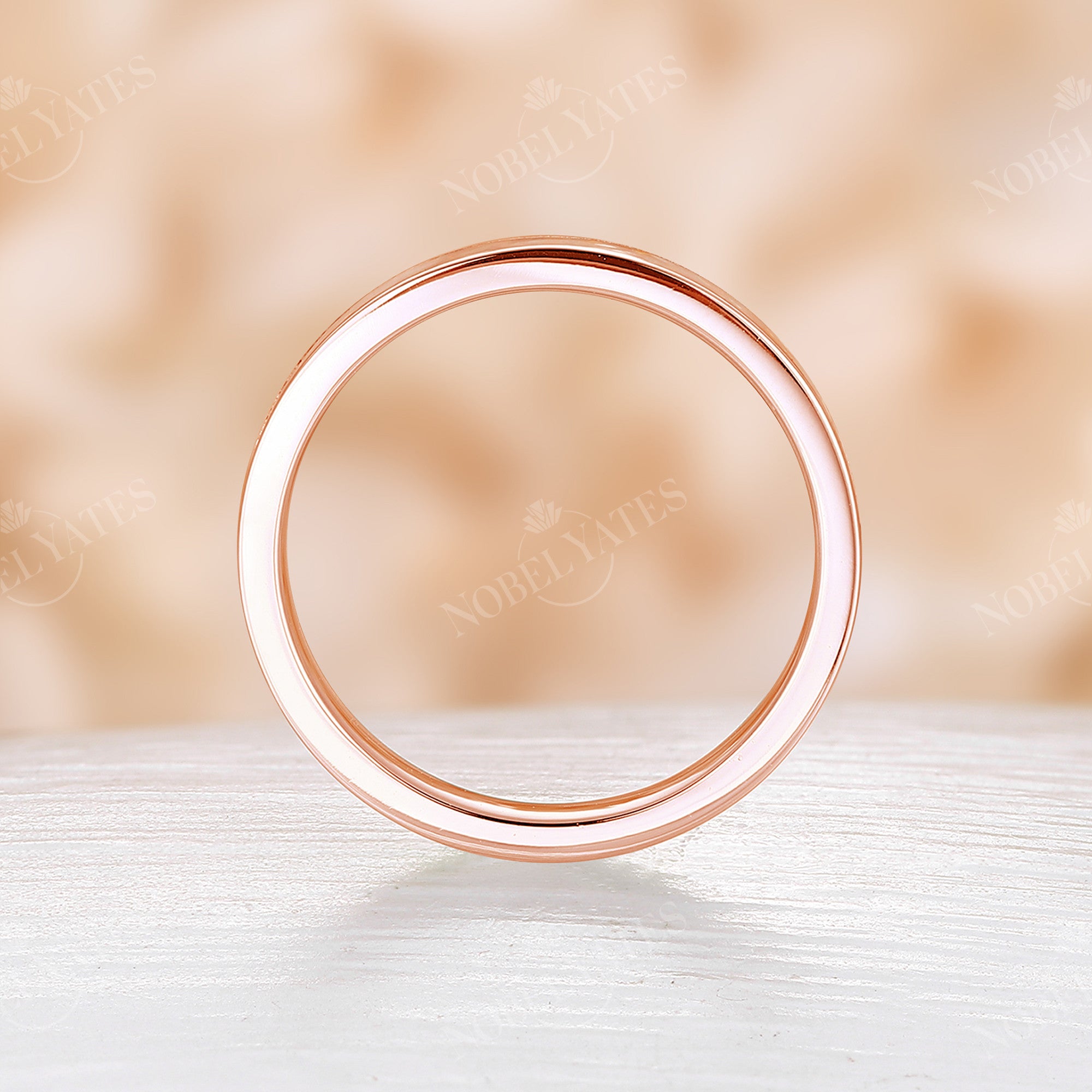 Lab Opal Wedding Band | 3mm Rose Gold Eternity Ring – Nobel Yates