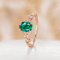 Twist Lab Emerald Engagement Ring Oval Shape Yellow Gold