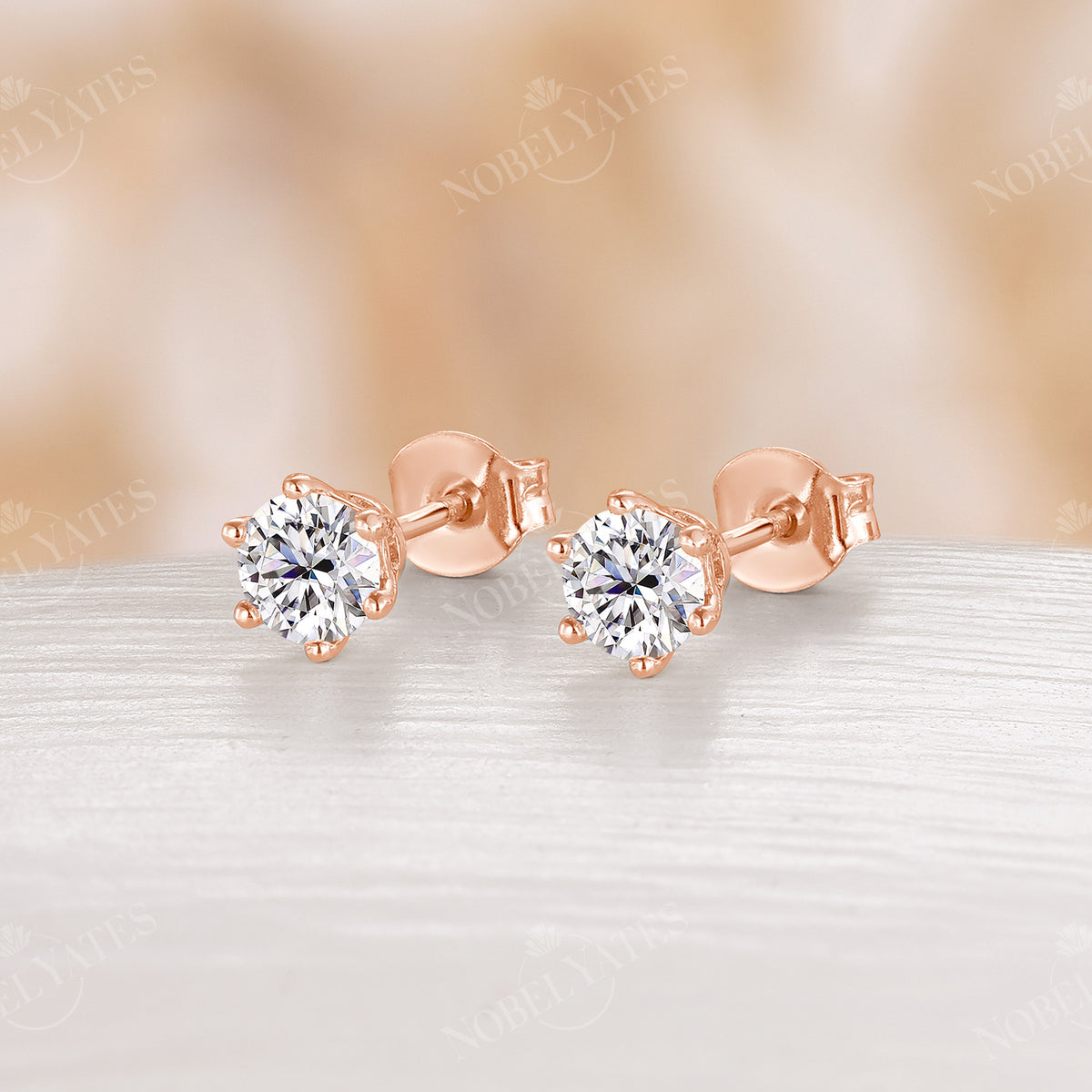 Dainty Silver Round Moissanite Simple Stud Earrings Gift