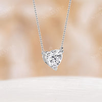 Classic Prong Heart Shape Moissanite Pendant Necklace