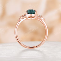 Nature Lab Green Sapphire Pear Cut Engagement Ring Yellow Gold