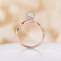 Vintage Round Moissanite Twist Engagement Ring Rose Gold