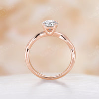 Solitaire 1CT Round Moissanite Twist Engagement Ring Rose Gold