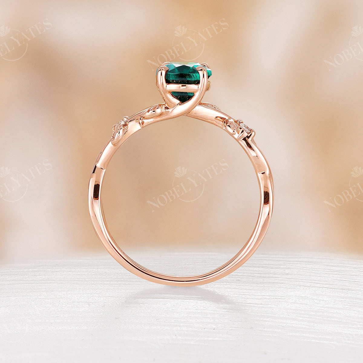 Twist Lab Emerald Engagement Ring Oval Shape Yellow Gold