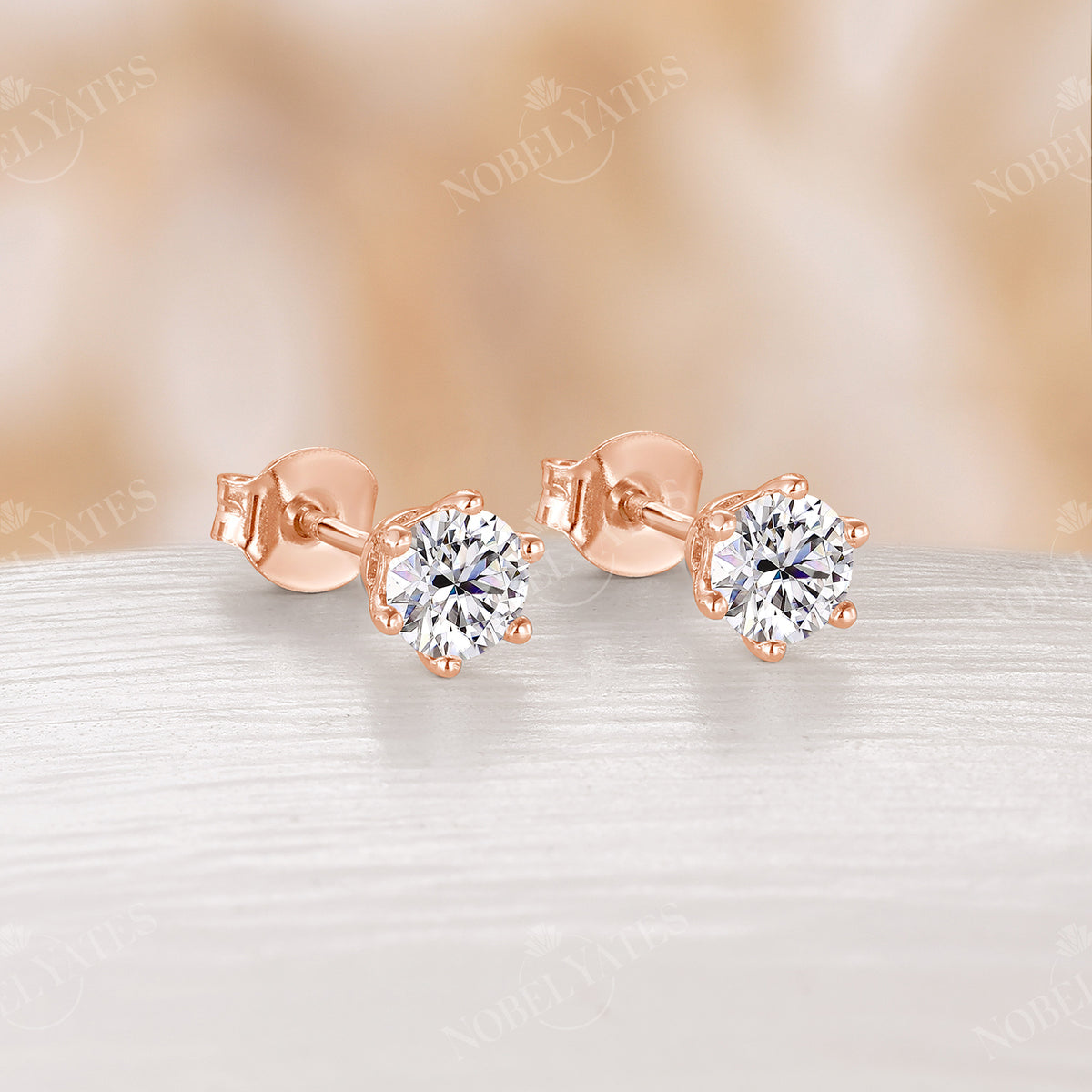 Dainty Silver Round Moissanite Simple Stud Earrings Gift