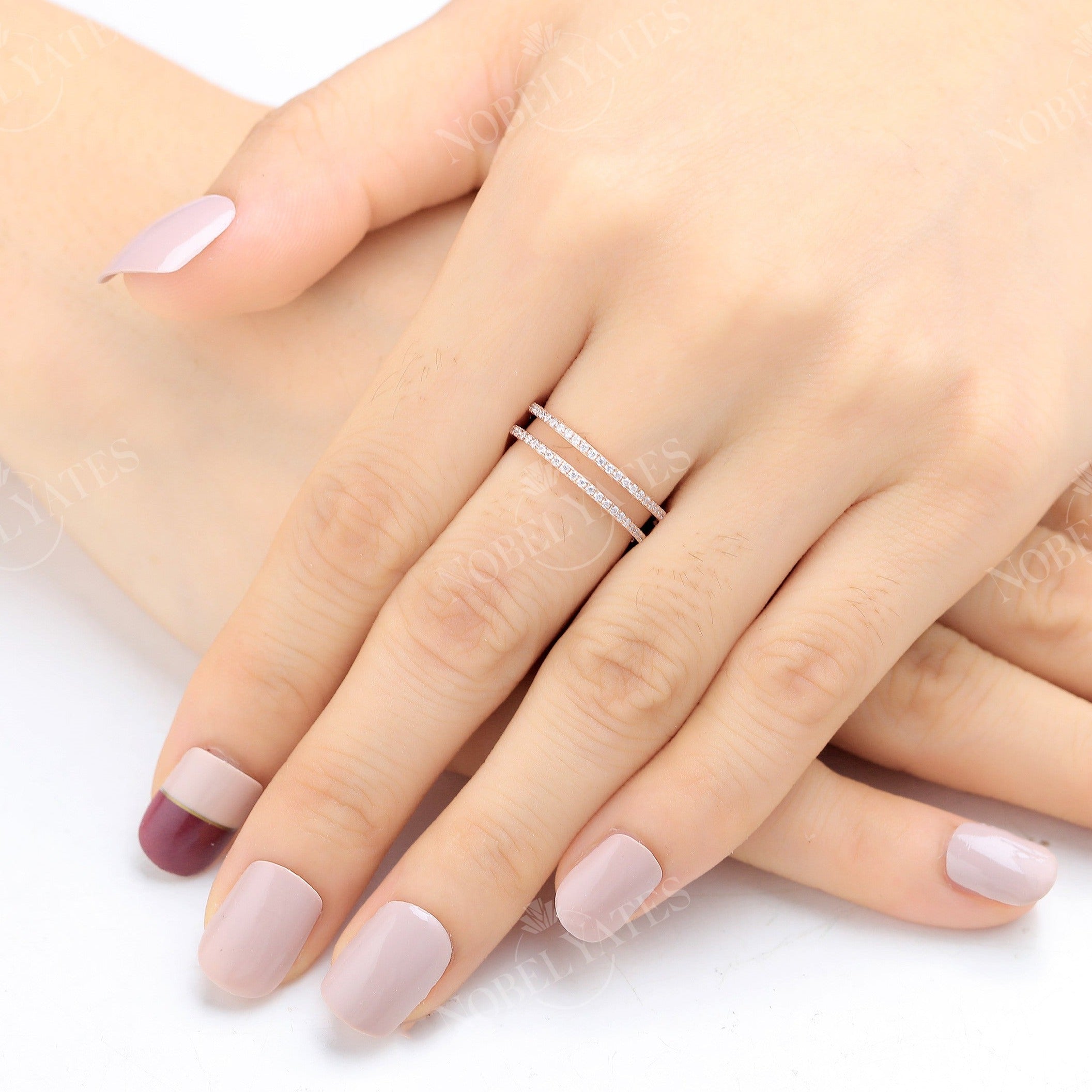 Moissanite engagement ring set, crown shape rings with diamonds / Ariadne |  Eden Garden Jewelry™