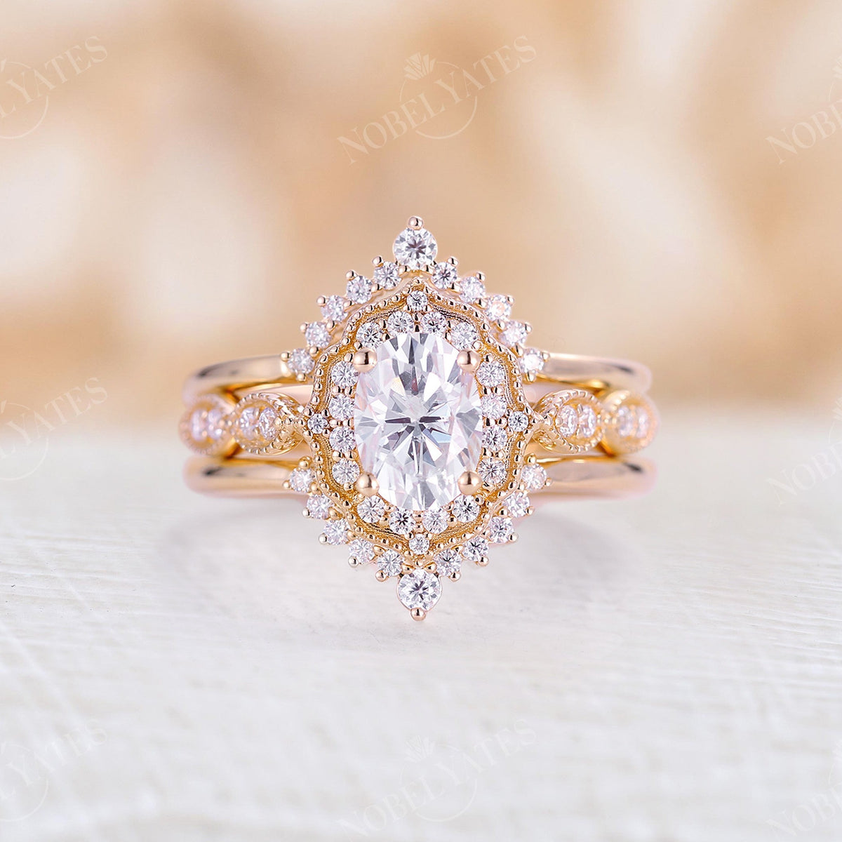 rose gold moissanite engagement rings