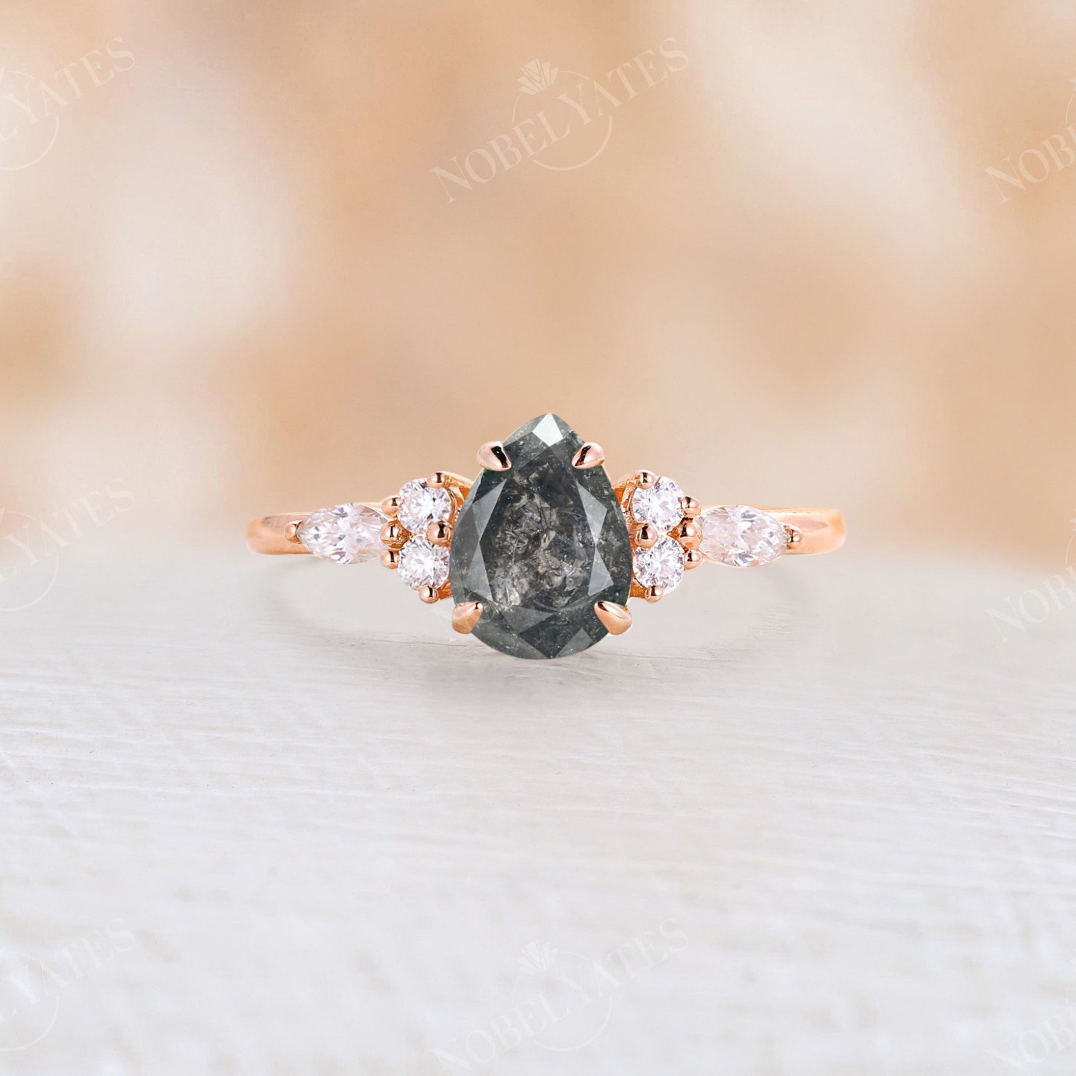 Vintage salt and pepper clearance diamond ring