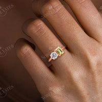 Art Deco IGI Lab-Grown Yellow Diamond Toi et Moi Two Stones Ring