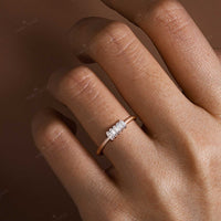 Art Deco Baguette Lab Diamond Wedding Band