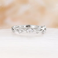 Rose Gold Moissanite & Diamond Branch Matching Wedding Band