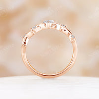 Rose Gold Moissanite & Diamond Branch Matching Wedding Band