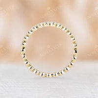 Round Moissanite Full Eternity Wedding Band Yellow Gold