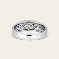 Lab Diamond & Citrine Toi et Moi Men's Engagement Ring